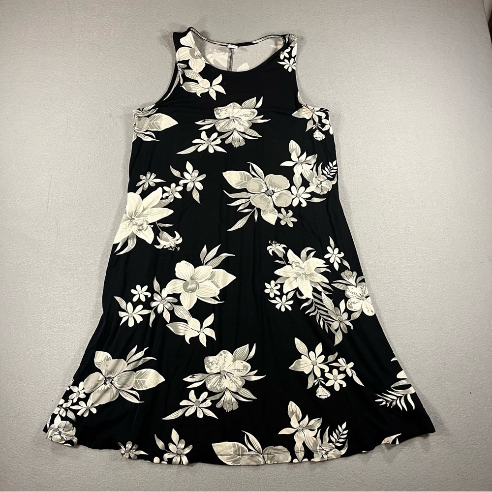 Old Navy Women Size Small Black Gray White Floral Sleeveless Dress